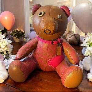 Coach x Keith Haring Collaboration Plush Leather Teddy Bear (EUC)